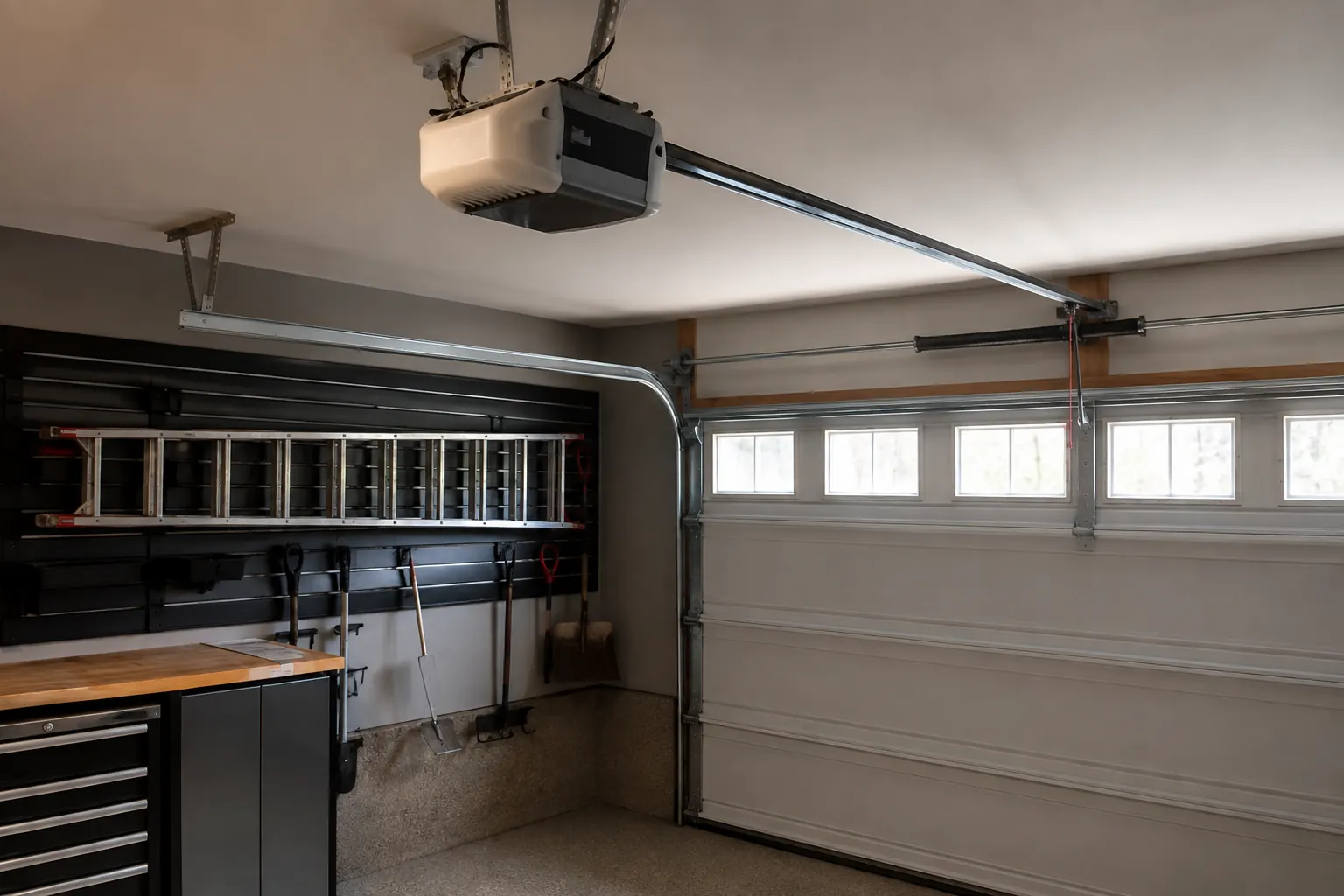 Ceiling-mounted garage door opener